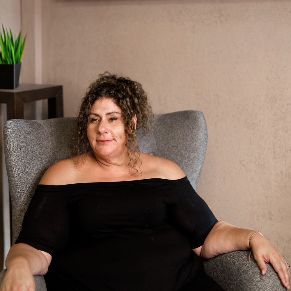 Maria Vrasidas in her armchair at the Preston clinic